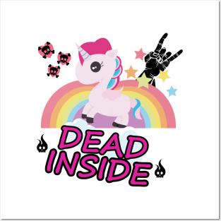 Morbid Humor T-Shirt | Funny Unicorn I'm Dead Inside Shirt Posters and Art